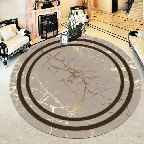 Round Carpet Washable Non-Slip Outsole Trend Model Stain Dirt resistant 4 Seasons Available Marble Pattern Carpet Rug Runner