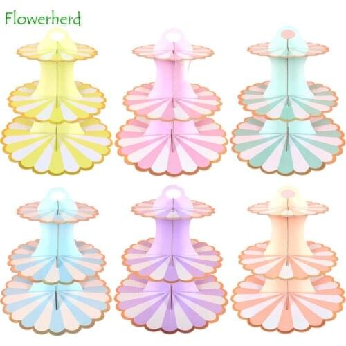 Lollipop Paper Cake Stand Birthday Party Multi-layer Bronzing Lace Three-layer Afternoon Tea Snack Stand Decoration