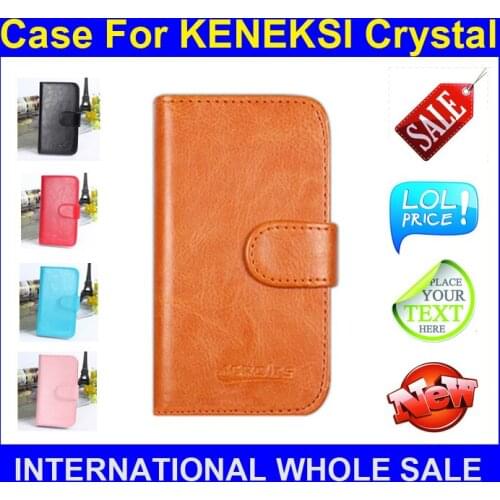 Hot sales! High Quality Leather Phone Case For KENEKSI Crystal Six colors Cover with card bag in stock Free Shipping