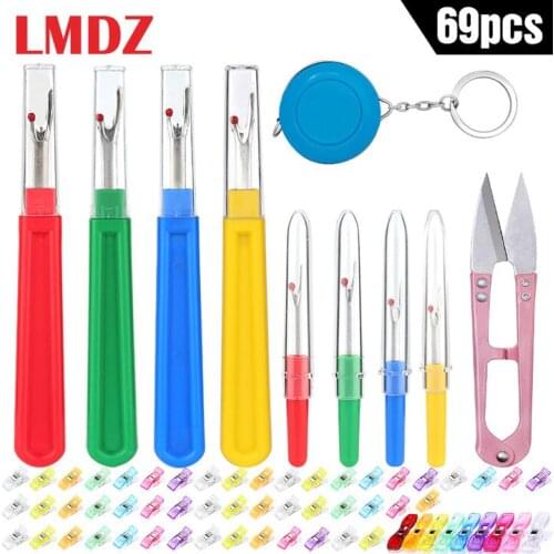 LMDZ 59Pcs Sewing Seam Ripper & Fabric Clips Set Cross Stitch Sharp Removed Tool Safe Plastic Handle Craft Thread Cutter Kit