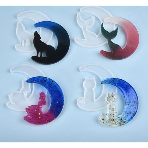 Moon Resin Epoxy UV Silicone Mold Resin Casting Molds For DIY Resin Crafts Ornaments Jewelry Making Mould