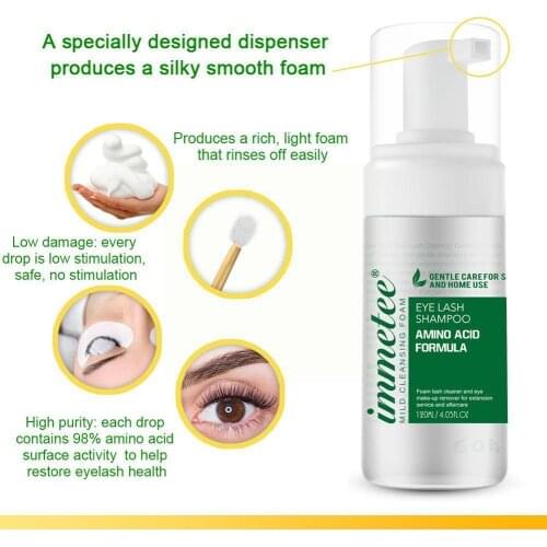 Eyelash Cleansing Mousse Eyelash Extensions Brush Shampoo Kit Lash Melanin Removes Improves Skin Eye Eough Makeup Foam Pump B2R6