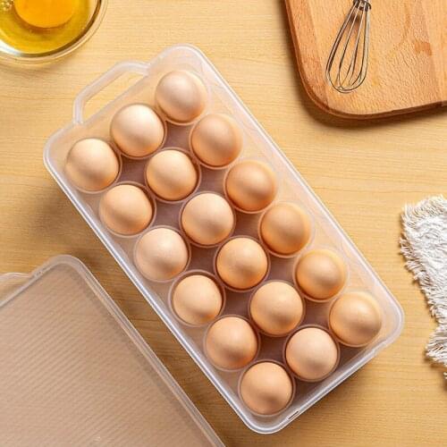 Clear Covered Egg Holder 3-Pack Plastic Egg Storage for Refrigerator Egg Tray Container with Lid Fits 18 Eggs