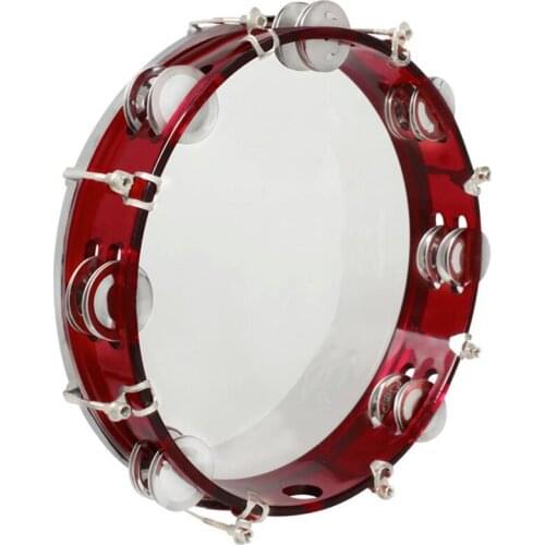 Self-Tuning Handbell Tambourine for Hand Held Drum Bell Metal Jingle Drum Mount Tambourine Musical Toy for Party KTV Bar