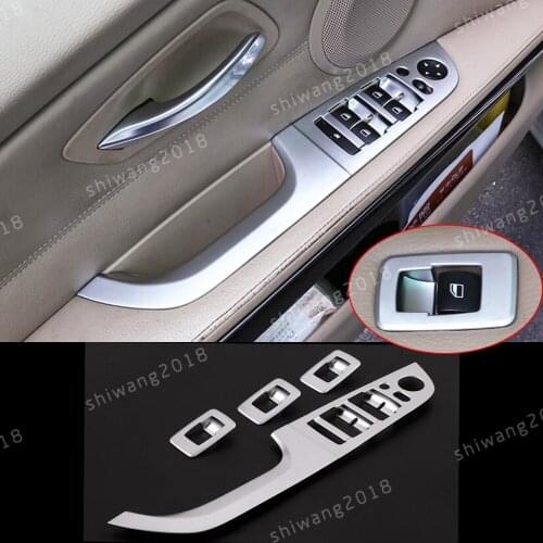 Silver ABS Window Lift Switch Button Cover For BMW 3 Series E90 Sedan 2005-2012