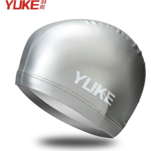 Men Women 2020 Elastic Waterproof PU Fabric Protect Ears Long Hair Sports Swim Pool Hat Swimming Cap Free Size Adults