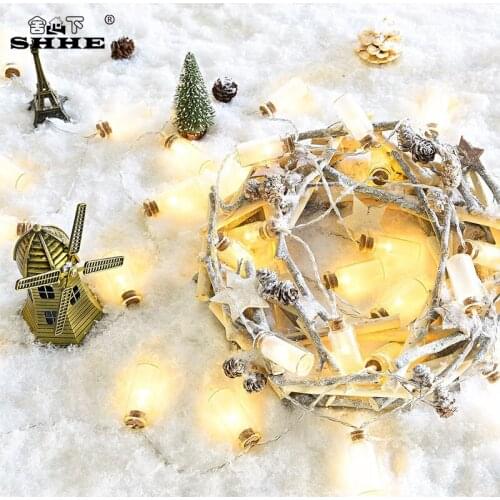 Glass Wishing Bottle Drifting Bottle LED Fairy Lighting String Light Battery Outdoor Light Garden Chistmas Garland Lighting