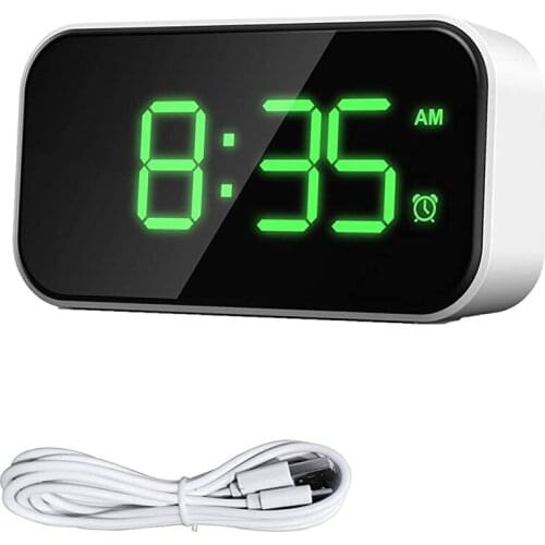 LED Alarm Clock with Simple Operation, Easy Snooze,Adjustable Alarm Volume,USB Charger, 12/24 Hours,Digital