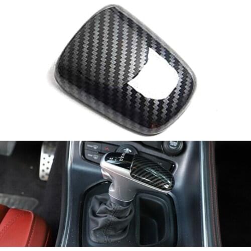 Carbon Fiber Style Car Gear Shift Knob Head Cover Trim ABS Decorated For Dodge Charger Challenger 2015 2016 2017 2018 2019