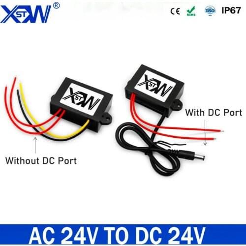 XWST AC24V to DC24V 1A 24W Step-down Power Converter Regulator DC24V Voltage Transformer Waterproof for Cars Solar DC Output