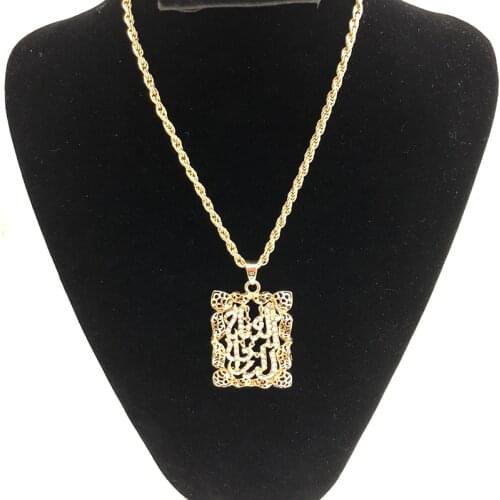 Moroccan Gold Jewelry Hollow Pendant In Arabic Necklace With Dubai Wedding Crystal Jewelry