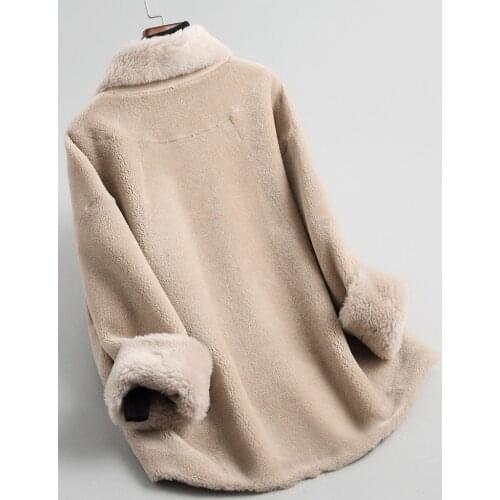 Female 2020 Real Fur Jacket Autumn Winter Clothes 200% Wool Coat Korean Big Size Coats and Jackets Women KQN29229