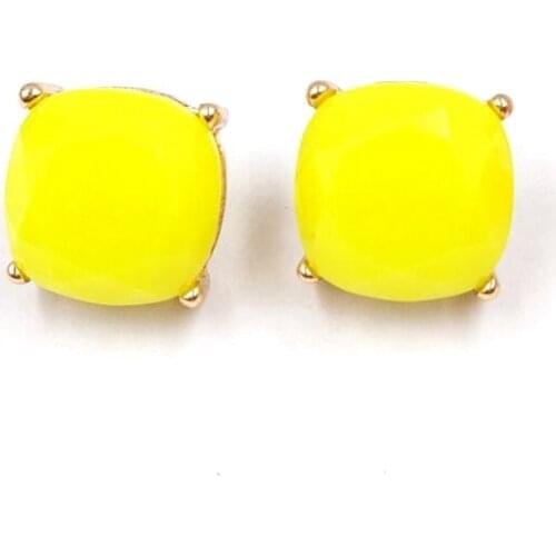 2020 New Square Summer Colored Big Stud Earring for Girl