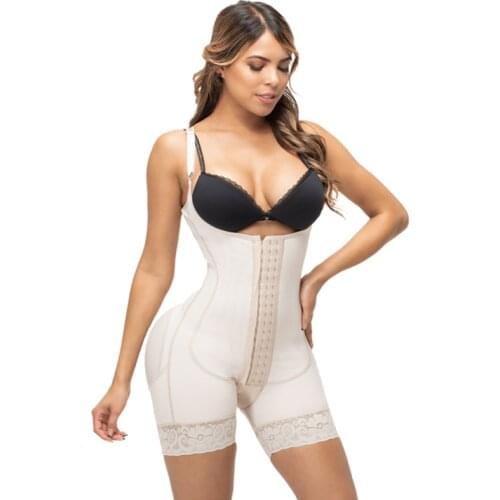 Women Bodysuit Tummy Control Girdle Figure Shaper With Clasps Post Surgery Thin Strip Tummy Control Shapewear Slimming Fajas