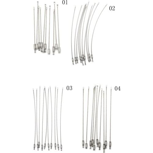 10Pcs 1.5mm 2mm EDC Keychain Tag Rope Stainless Steel Wire Cable Loop Screw Lock Gadget Ring Keyring Circle Camp Hanging Tool