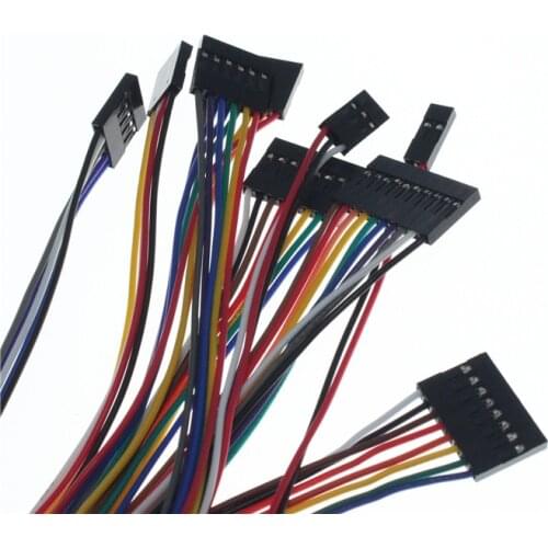 10Pcs Dupont line 30cm 2.54mm Female to Female 2P/3P/4P/5P/6P/7P/8P/9P/10P Color Breadboard Cable Jump Wire Jumper For Arduino