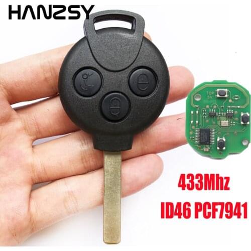 3 Buttons 433Mhz Remote Key for Mercedes Benz MB Smart City 451 Fortwo Forfour Complete ID46 PCF7941 Chip Smart Key