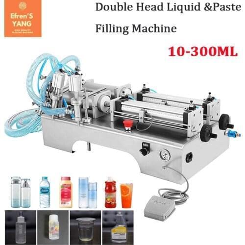 10-300ML Semi-Automatic Double Head Pneumatic Liquid Shampoo Filling Machine Paste filling machine auto filler,pneumati filler