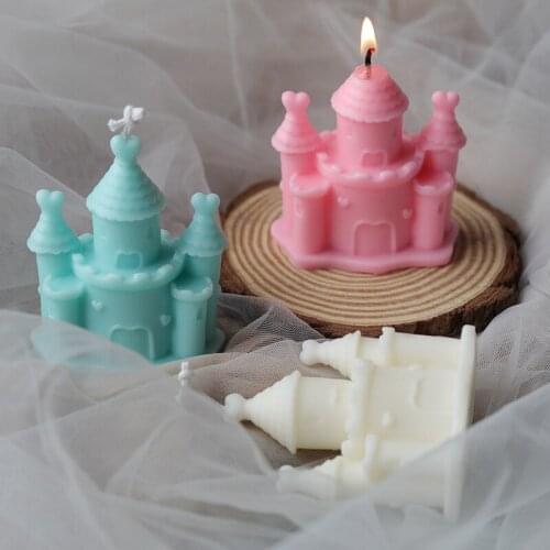 3D Castle Candle Molds Silicone Mold Aromatherapy Soap Mould For Candle Making Chocolate Cake Decoration