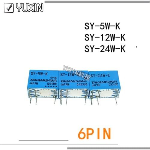 5PCS/LOT 100%Original&New Relay SY-5W-K 5VDC SY-12W-K 12VDC SY-24W-K 24VDC SY 12 K 6PIN 1A 5V 12V 24V
