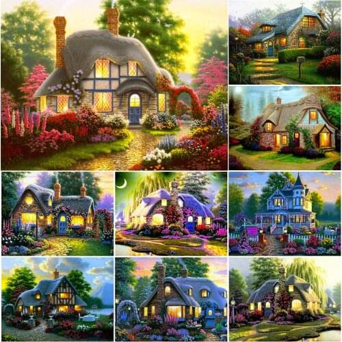 5D Diamond Painting Landscape House Diamond Mosaic Picture Of Rhinestones Embroidery Cross Stitch Home Wall Art Decoration