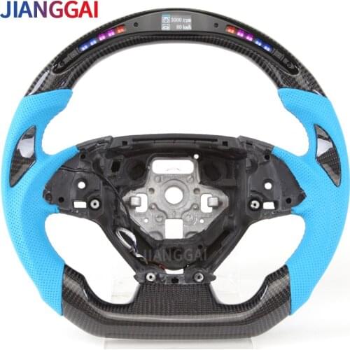 Steering Wheel Fit For Chevrolet Corvette C7 Chevy Camaro ss LED Flash Display Carbon Fibre Racing Wheel