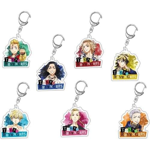 Cartoon Anime Keychain Tokyo Revengers Character Cute Acrylic Key Ring Bag Car For Women Man Holder Cosplay Fans Trinket Jewelry