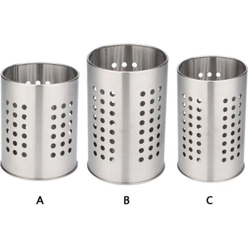 Stainless Steel Kitchen Cooking Utensils Holder Crock Drainer Flatware Caddy Cutlery Organizer Tableware Storage Serving Tool