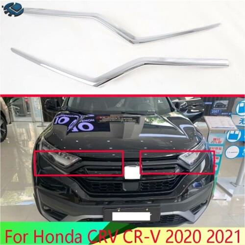 For Honda CRV CR-V 2020 2021 Car Accessories ABS Chrome Front Center Mesh Grille Grill Cover Radiator Strip Trim Decoration