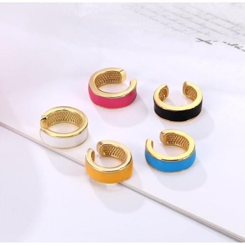 HECHENG 1pc candy colorful ear bone cilp wholesale for women Fluorescent summer earrings jewelry accessries