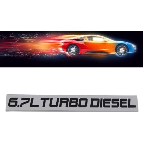 Chrome Black 6.7L TURBO DIESEL Engine for Fender Trunk Lid Emblem Decal Badge Sticker