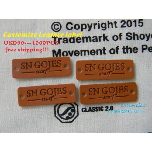 Custom made high quality leather label / leather patch /pu patch/main label/leather label