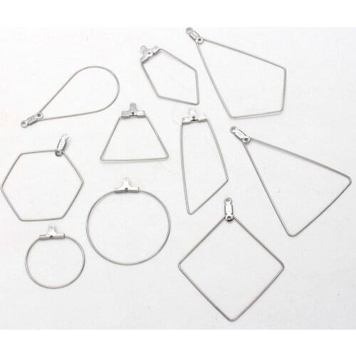 10pcs/lot 304 Stainless Steel Decoration Pendant Connectors Geometry Handmade Charm Accessories DIY Earrings Jewelry Making
