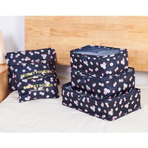 6pcs/set Cosmetic Bag for Women Men Travel Bag Waterproof High Capacity Luggage Clothes Tidy Portable Organizer Cosmetic Case
