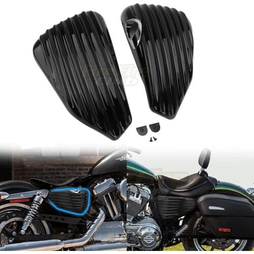 Motorcycle Left Right Side Battery Cover Guard For Harley Sportster 883 1200 XL 2004-2013 For Fairing Battery Cover