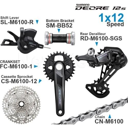 SHIMANO DEORE M6100 12v Groupset Shifter Rear Cassette Sprocket Chain CRANKSET 1x12-speed Bottom Bracket parts for MTB bike