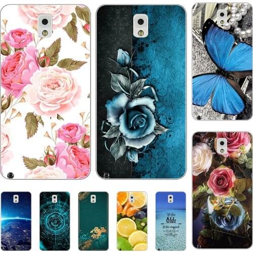 Fashion Flower Case For Samsung Galaxy Note 3 Note3 N9000 N9005 Cover Soft Silicone Cat Printing Capa Back Coque