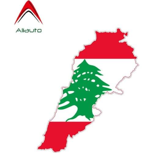 Aliauto Funny Car Sticker Lebanon Flag Map Auto Accessories Creative Vinyl Decal for Mazda Cx 5 Gti Vw Golf 5 Skoda,13cm*5cm