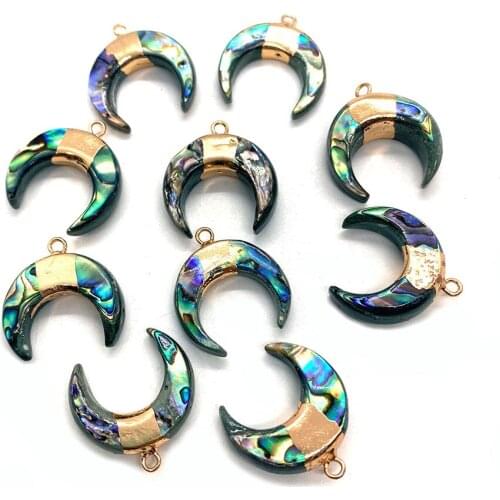 Natural Shell Moon Shape Abalone Pendant for DIY Jewelry Making Fashion Necklace Pendant Necklace Earrings Jewelry Accessories