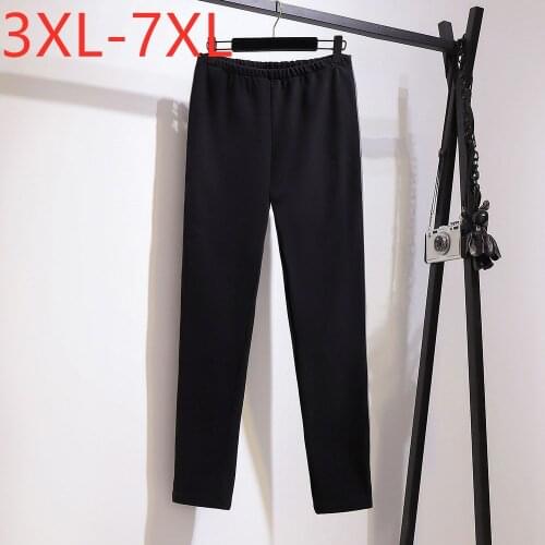 New 2020 Ladies Autumn Winter Plus Size Long Pencil Pants For Women Large Casual Slim Elastic Black Trousers 3XL 4XL 5XL 6XL 7XL