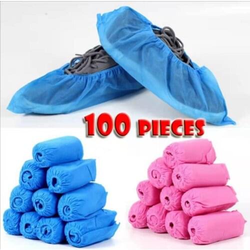 100pcs Non-woven Shoe Cover Disposable Shoes Cover Boot Covers Non Slip Shoes Cover For Household Hotel Bootie Water Resistant