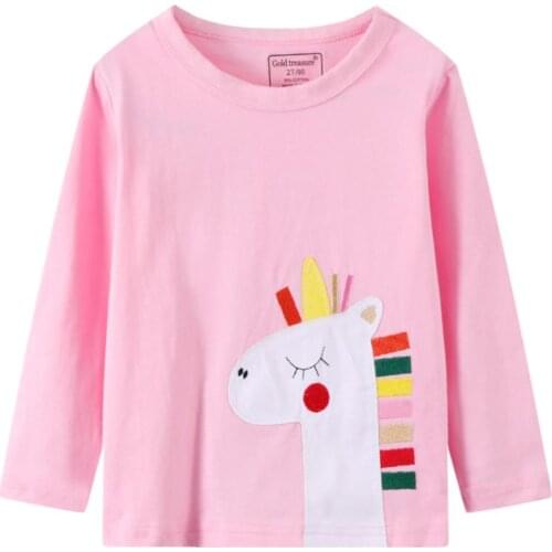 Girls' autumn new style foreign-style baby base coat A pure cotton kindergarten baby pink long-sleeved T-shirt top