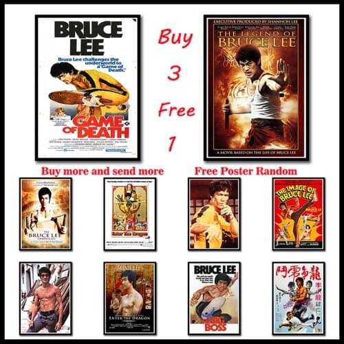 Bruce Lee Coated paper Poster quality HD Home Decor Art Decor room quality living posters wall art Frameless