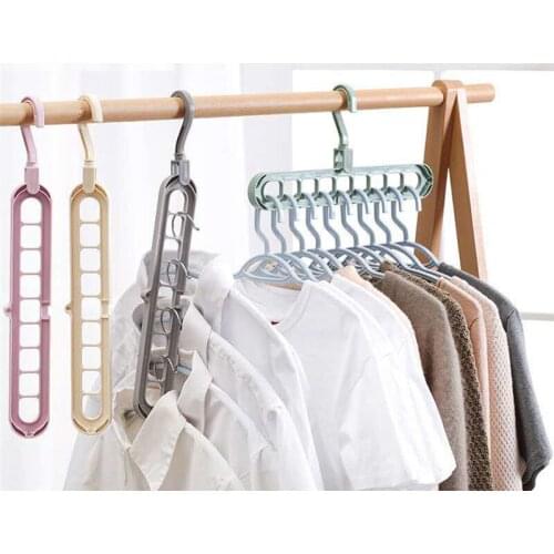 Plastic Coat Clothes Hanger Wall Storage Organizer Cupboard Hook Hanger Drying Rack Bathroom Clothes Hanger 9 holes Hangers