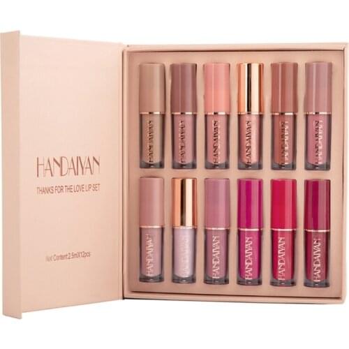 R3MF 12Pcs Liquid Lipstick Madly Waterproof Long Lasting High Pigmented Rich Color Matte Finish Make Up Gift Beauty Lipgloss