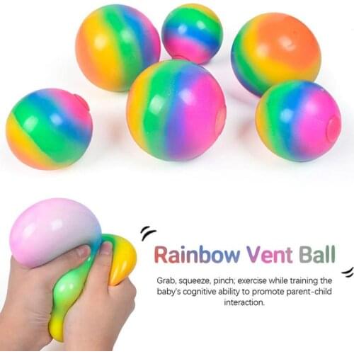 Rainbow Vent Ball Flour Childrens Decompression Toy Rebound Unlimited Deformation Children Adults Stress Relief Squeeze Toys