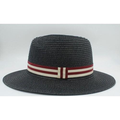 Fashion Summer Women Men Toquilla Straw Fedora Hat Elegant Lady Wide Brim Panama Hat Queen Sunbonnet Hat Beach Sun Cap 56-58CM 4