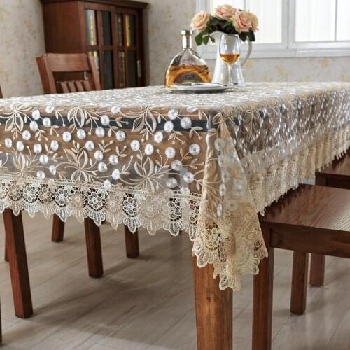 Table cloth glass yarn Europe embroidered tablecloth table dining table cover Dandelion Lace TV cabinet shoe dust cover