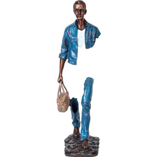 The Traveller Man Statue Famous Sculpture Hot Cast Bronze Full Color Modern Classic Art Deluxe Study Villa Home Decoration Large