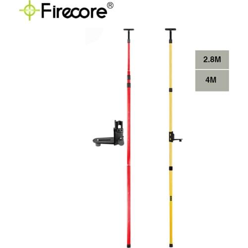 Laser Extend Telescoping Pole Ceiling Leveling Rod With 1/4"and 5/8" Interface 2.8M 4M